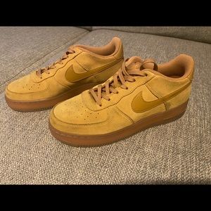 Boys Nike Air Force 1 Tan shoes